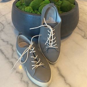 Ecco Grey Leather Lace Up